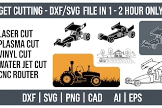 create dxf cnc drawings and vector files for laser cutting and engraving