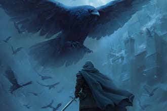 illustrate fantasy book cover, children book cover design
