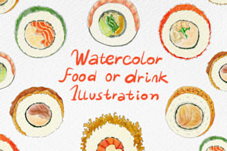 draw watercolor food or drink illustration