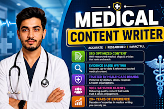 write professional medical and health articles, blogs, and copywriting