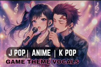 write and record j pop k pop anime style game theme songs vocals full production