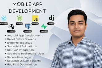 develop android mobile applications in react native and expo