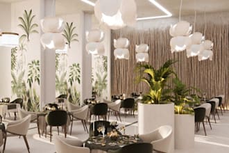 renovate 3d hotel banquet room,design dinning hall,interior render,4k restaurant
