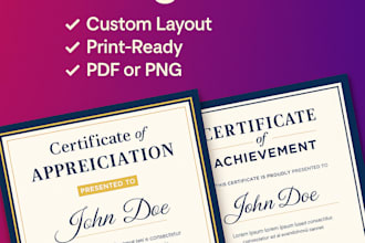 design professional certificates, id cards, and award templates