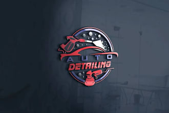 do automotive auto detailing pressure washing and car wash logo