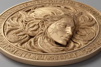sculpt 3d coin model bas relief medallion crypto coin, coin design stl file
