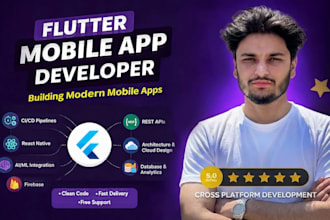 develop high quality flutter mobile apps for android and ios with stunning UI
