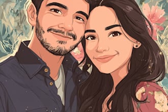 paint custom couple portrait