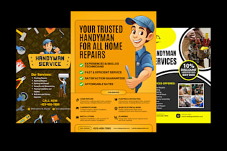 create a professional handyman flyer services poster for your handwork services