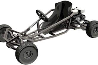 design 3d go kart mechanical model,3d vehicle frame,3d car model,cad,solidworks