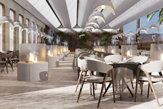 redesign 3d large resort dinning area,restaurant,catering area,render event hall