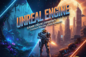 build unreal engine game with blueprints, ai, levels and UI