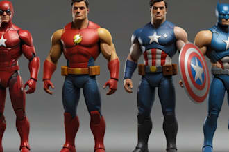 do custom 3d toy model action figure modeling 3d sculpting, character, printing