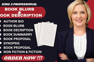 write an engaging bio book blurb brand story book description real estate bio
