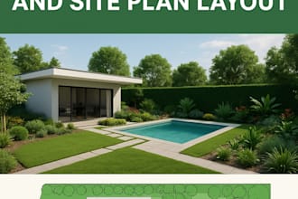 create stunning 3d landscape design and site plan layout