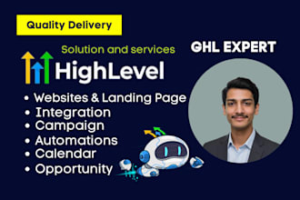 be ghl gohighlevel expert to setup highlevel website funnel workflow automation