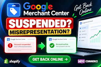 fix google merchant center suspension and misrepresentation