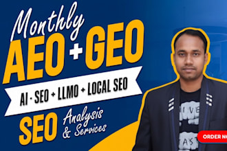 do complete monthly website aeo, GEO, seo