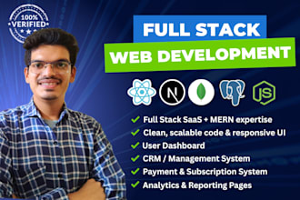 be a full stack saas web app, mern full stack, full stack ai website development