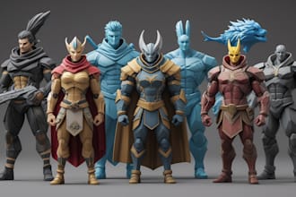 design 3d printed model with 3d miniature model and character modeling along