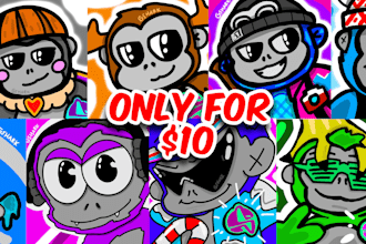 make you a hand drawn gorilla tag art profile picture