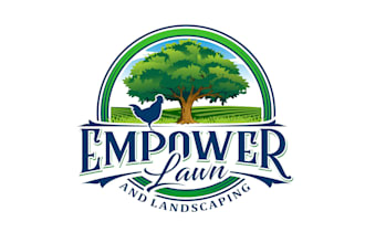design modern home services, grass, lawn care or landscaping logo