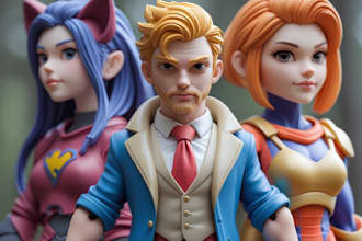 sculpt anime 3d model and 3d character sculpt with 3d miniature model