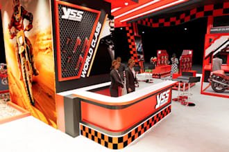 upgrade 3d tradeshow booth,car workshop design,exhibition rendering,cgi exterior