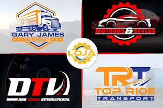 design trucking business transport dispatcher and towing trucking logo