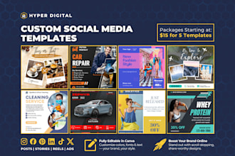 design custom canva social media templates for any industry