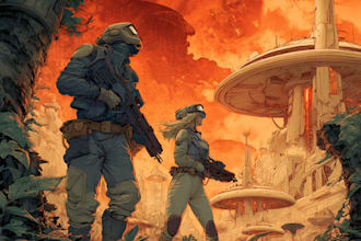 draw epic sci fi artwork with spaceships and planets