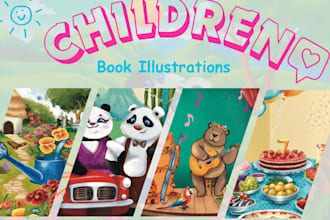 illustrate children story book illustration, no ai