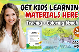 create structured kids learning materials, educational workbook, kids worksheet