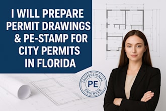 prepare permit drawings blueprints and pe stamp for city permits in florida