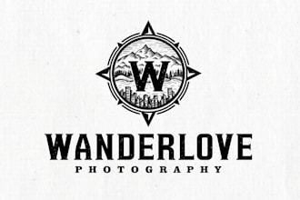 design a vintage premium outdoor and wildlife photography logo