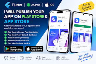 upload publish flutter app on google play store and apple app store