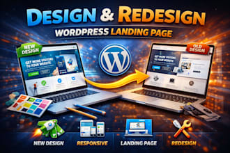 design or redesign wordpress landing page or elementor landing page