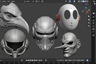 create custom 3d mask, 3d helmet, cosplay mask, halloween mask, for 3d printing