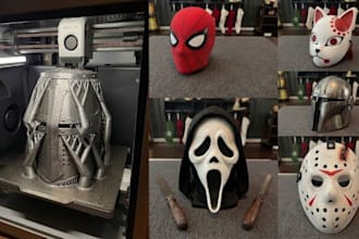 create custom 3d mask, 3d helmet, cosplay mask, halloween mask, for 3d printing