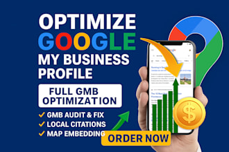 audit and optimize google my business gmb profile for local SEO and maps ranking