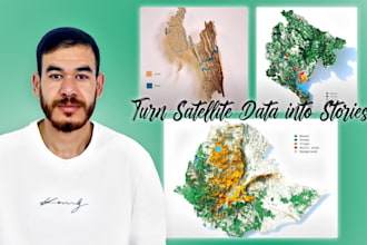 create interactive web 3d maps lulc, and advanced raster analysis ndvi, h, ndwi