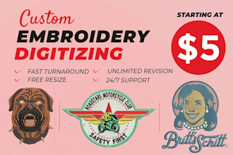 do professional 3d puff and chenille embroidery digitizing