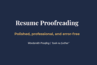 proofread and polish your resume to perfection
