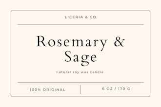 create a minimalist luxury candle label design candle brand and business labels