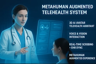ai metahuman augmented telehealth assistant,  ai scribe agent telematics webapp