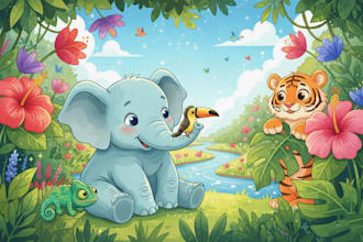 do children story book illustartion and kids story book illustration