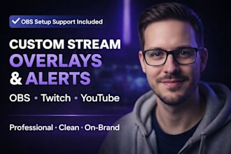 create professional stream overlays alerts and obs scenes for twitch and youtube
