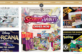 design trading cards shopify store pokemon website trading cards website