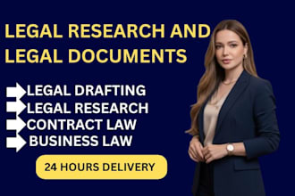 draft customized legal documents contracts law  conduct in depth legal research
