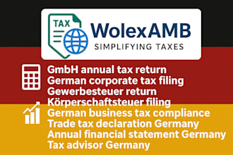 prepare gmbh annual tax return, trade tax and corporate tax filing germany